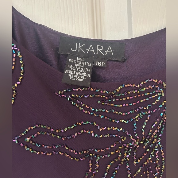 J Kara Purple Beaded Midi Evening Dress - Picture 3 of 3